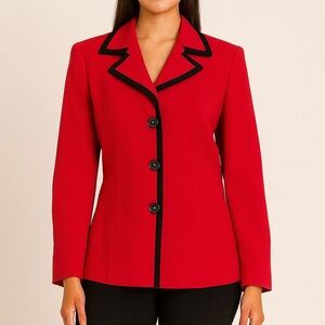 Red Blazer with Black Trim